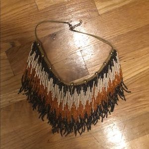 Free people beaded fringe necklace